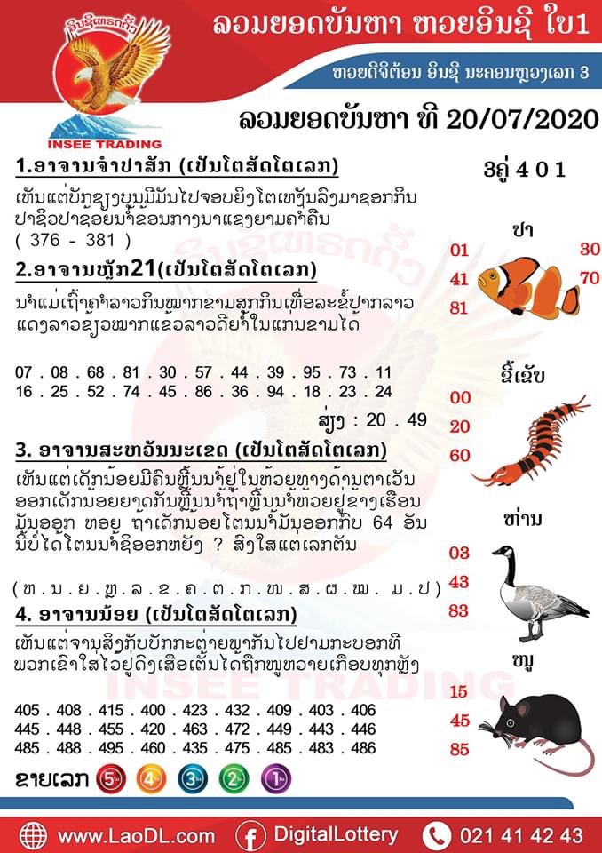 ปัญหาพารวย 20/7/2563, ปัญหาพารวย 20-7-2563, ปัญหาพารวย, ปัญหาพารวย 20 ก.ค. 2563, หวยลาว, เลขลาว