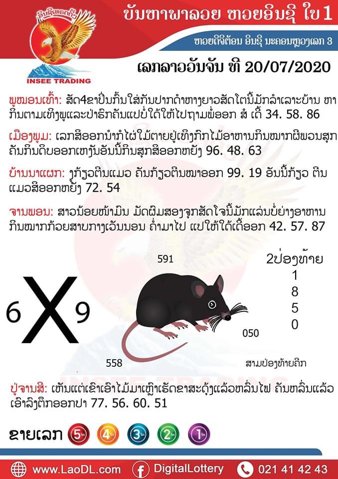 ปัญหาพารวย 20/7/2563, ปัญหาพารวย 20-7-2563, ปัญหาพารวย, ปัญหาพารวย 20 ก.ค. 2563, หวยลาว, เลขลาว