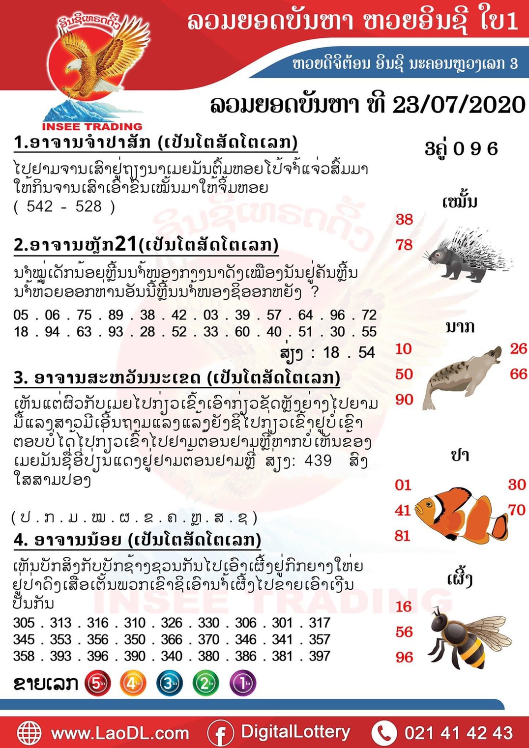 ปัญหาพารวย 23/7/2563, ปัญหาพารวย 23-7-2563, ปัญหาพารวย, ปัญหาพารวย 23 ก.ค. 2563, หวยลาว, เลขลาว