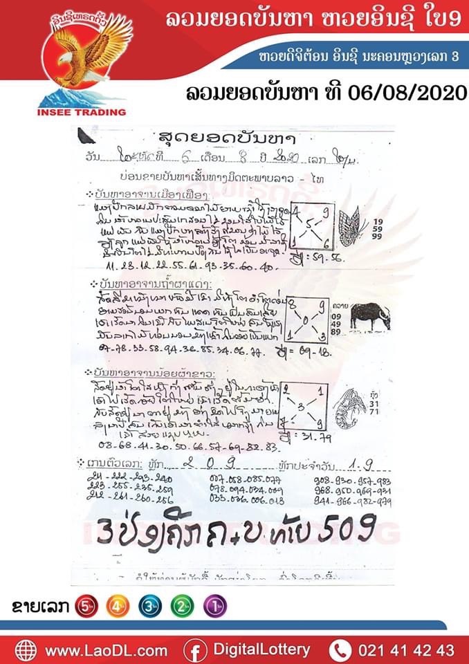 ปัญหาพารวย 6/8/2563, ปัญหาพารวย 6-8-2563, ปัญหาพารวย, ปัญหาพารวย 6 ส.ค. 2563, หวยลาว, เลขลาว