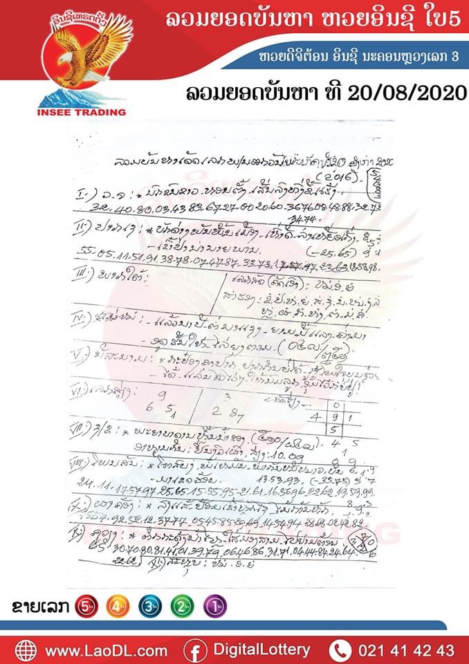 ปัญหาพารวย 20/8/2563, ปัญหาพารวย 20-8-2563, ปัญหาพารวย, ปัญหาพารวย 20 ส.ค. 2563, หวยลาว, เลขลาว