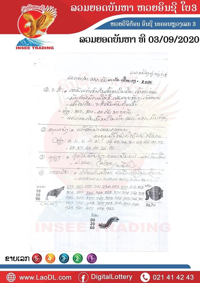 ปัญหาพารวย 3/9/2563, ปัญหาพารวย 3-9-2563, ปัญหาพารวย, ปัญหาพารวย 3 ก.ย. 2563, หวยลาว, เลขลาว
