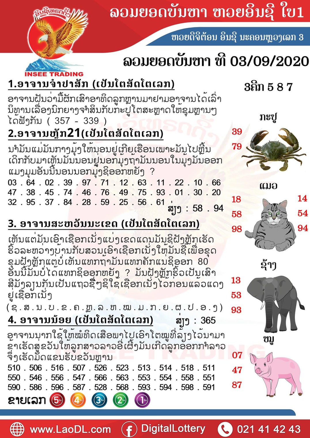 ปัญหาพารวย 3/9/2563, ปัญหาพารวย 3-9-2563, ปัญหาพารวย, ปัญหาพารวย 3 ก.ย. 2563, หวยลาว, เลขลาว