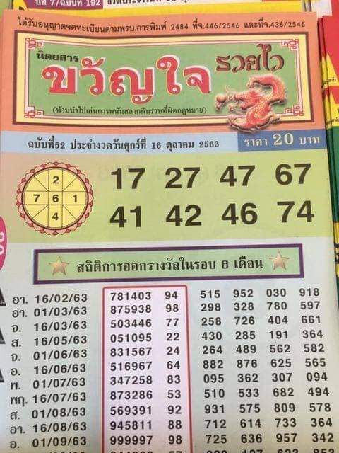 หวยซอง 16/10/63