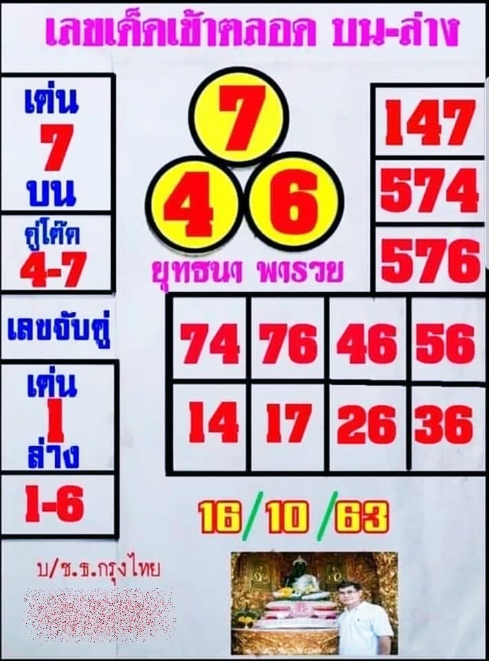 หวยเขียน 16/10/63