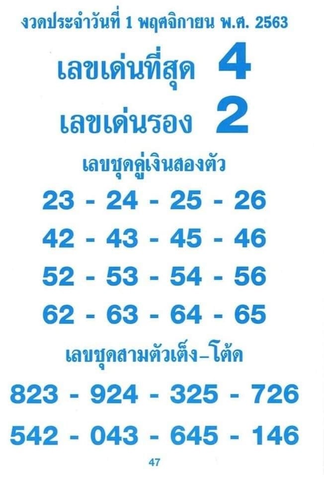 หวยซอง 1/11/63