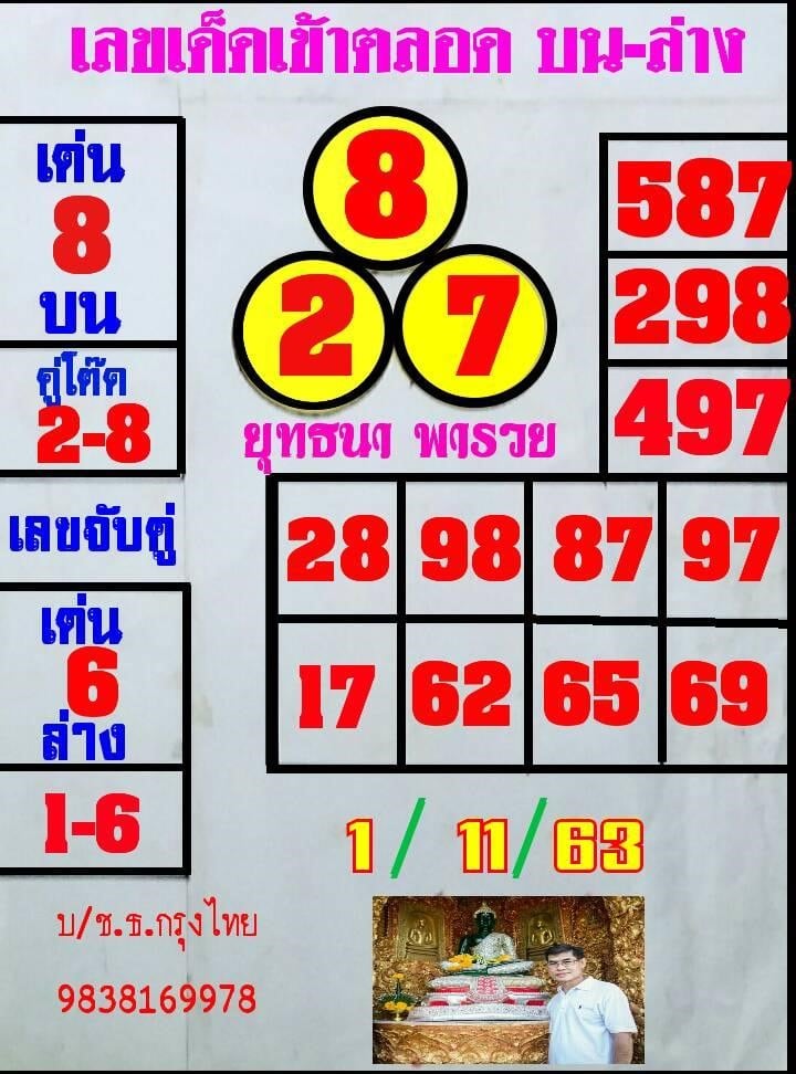 หวยเขียน 1/11/63