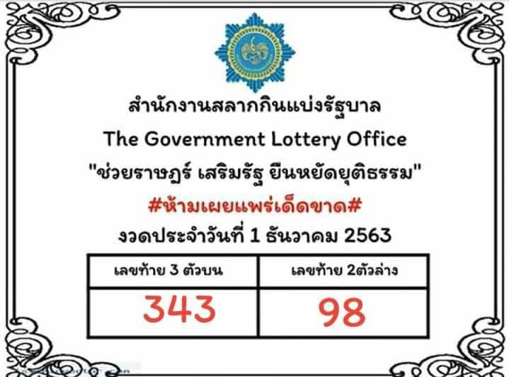 เลขเด็ดรัฐบาล-ลุงตู่ 1/12/63