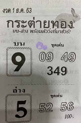 หวยซอง กระต่ายทอง 1/12/63, หวยซอง กระต่ายทอง 1-12-2563, หวยซอง กระต่ายทอง 1 ธ.ค. 2563, หวยซอง, หวยซอง กระต่ายทอง , เลขเด็ดงวดนี้, เลขเด็ด, หวยเด็ด