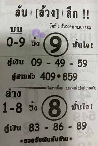 หวยซอง ลับล้วงลึก 1/12/63, หวยซอง ลับล้วงลึก 1-12-2563, หวยซอง ลับล้วงลึก 1 ธ.ค. 2563, หวยซอง, หวยซอง ลับล้วงลึก, เลขเด็ดงวดนี้, เลขเด็ด, หวยเด็ด