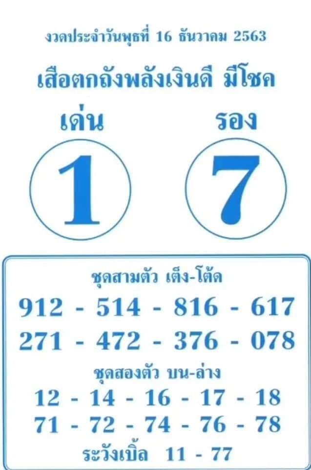 หวยซอง 16/12/63