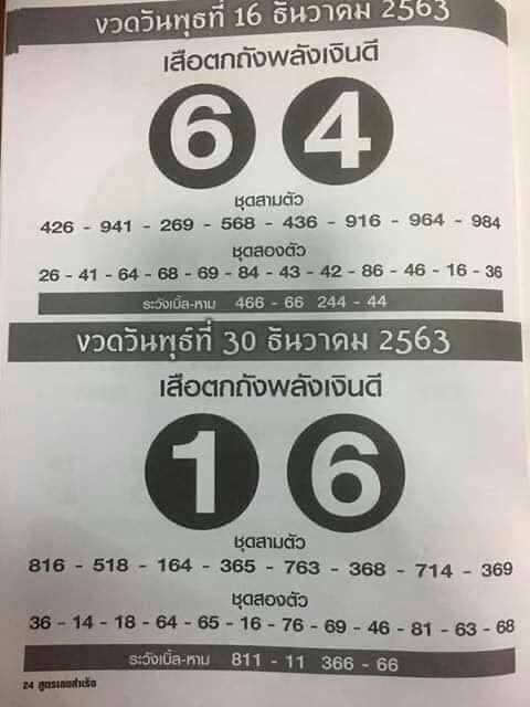 หวยซอง 30/12/63