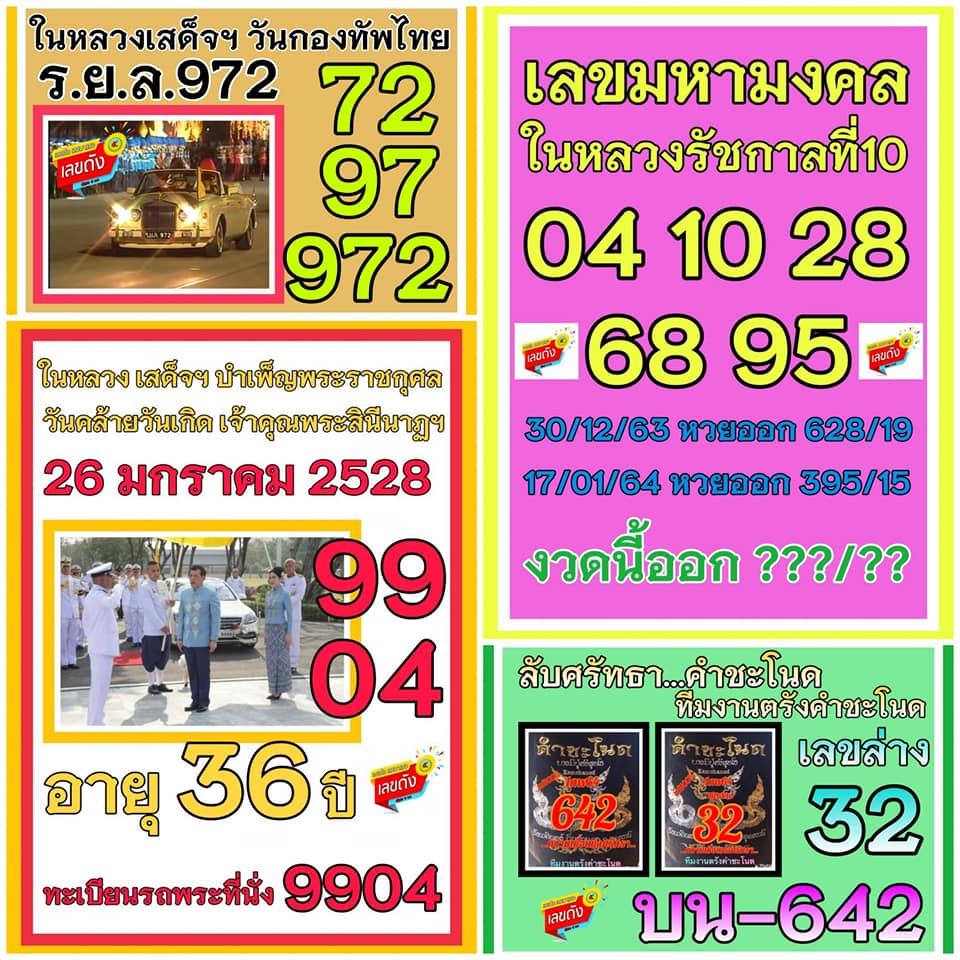 เลขเด็ดเลขดังวันสำคัญ งวดวันที่ 1 กุมภาพันธ์ 2564