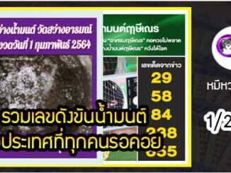 รวมเลขดังขันน้ำมนต์ ทั่วประเทศที่ทุกคนรอคอย งวด 1/2/64