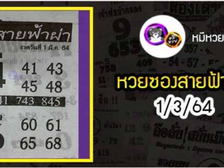 หวยซอง สายฟ้าผ่า 1/3/64