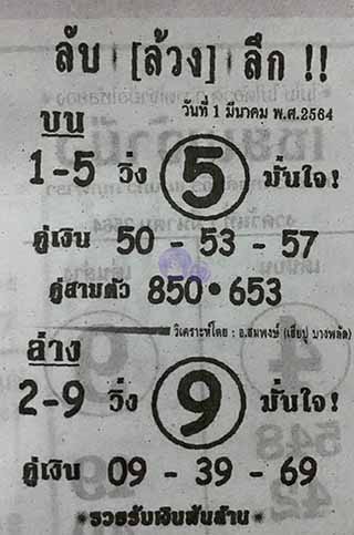 หวยซอง ลับล้วงลึก 1/3/64, หวยซอง ลับล้วงลึก 1-3-2564, หวยซอง ลับล้วงลึก 1 มี.ค. 2564, หวยซอง, หวยซอง ลับล้วงลึก, เลขเด็ดงวดนี้, เลขเด็ด, หวยเด็ด