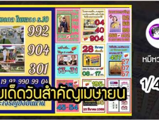 เลขเด็ดเลขดังวันสำคัญ งวดวันที่ 1 เมษายน 2564