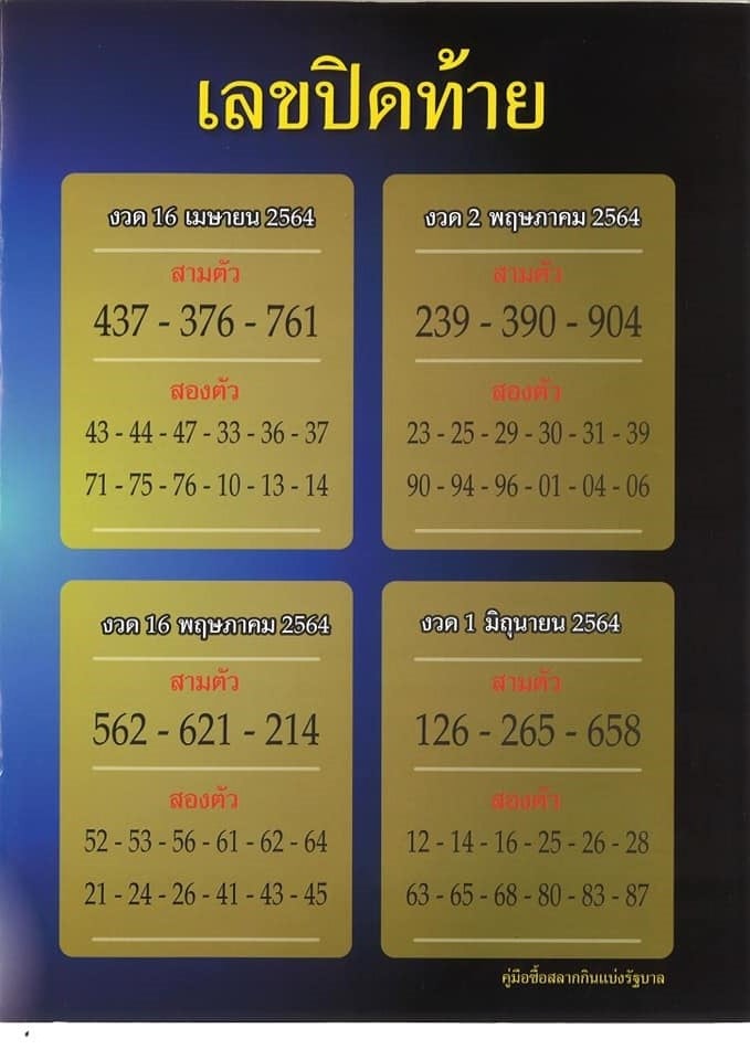 รวมเลขหวยปฎิทิน1-5-64