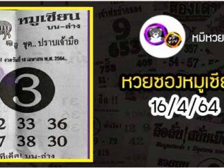 หวยซอง หมูเซียน 16/4/64