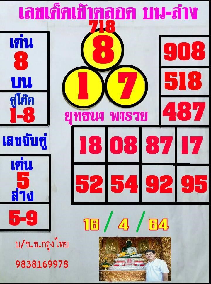 เลขหวยเขียน 16/4/64