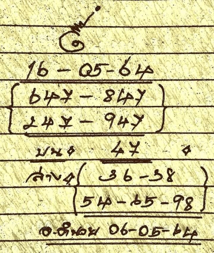 เลขหวยเขียน เลขดังเลขเด็ดโดนใจที่ตามหา งวด 16/5/64