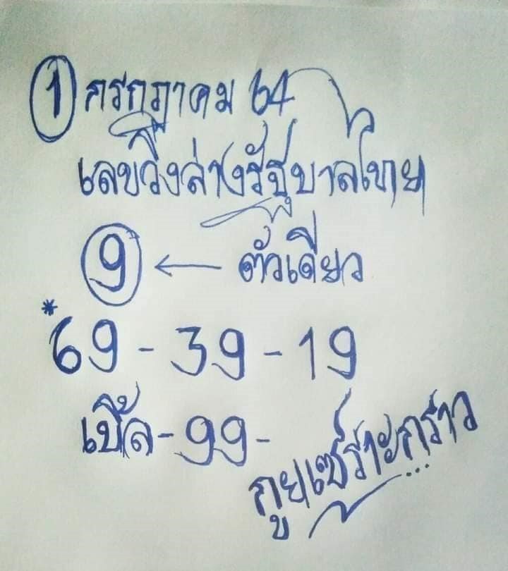 เลขหวยเขียน เลขดังเลขเด็ดโดนใจที่ตามหา งวด 1/7/64