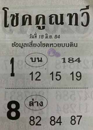 หวยซอง โชคคูณทวี 16/6/64 สำหรับแฟนหวยชุดโชคคูณทวี รวมข่าวหวยเด็ด