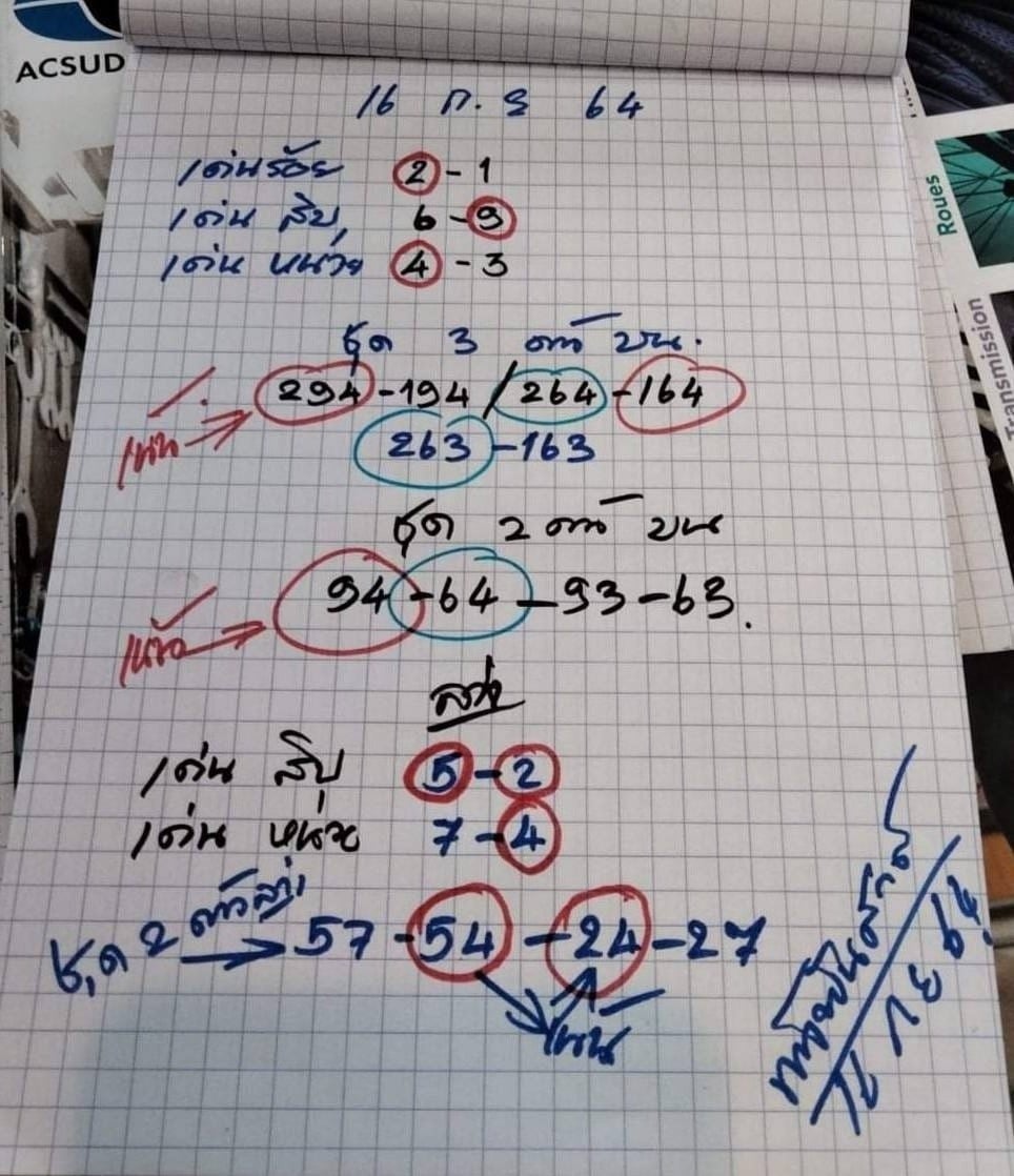 เลขเด็ดหวยเขียน 16/9/64 สำหรับแฟนหวยทั่วประเทศ รวมข่าวหวยเด็ด