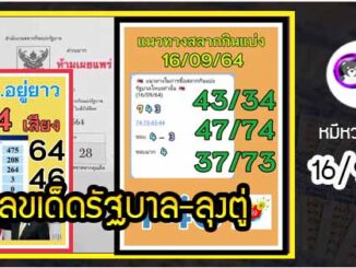 เลขเด็ดรัฐบาล-ลุงตู่ 16/9/64  แม่นทุกงวดห้ามพลาด