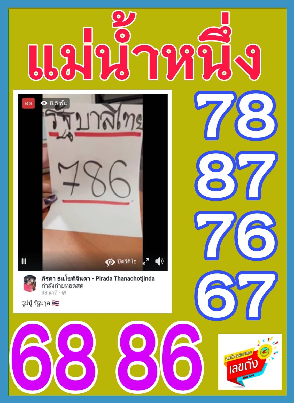 เลขเด็ดเลขดังแม่น้ำหนึ่ง แม่นทุกงวด งวดวันที่ 1 พฤศจิกายน 2564