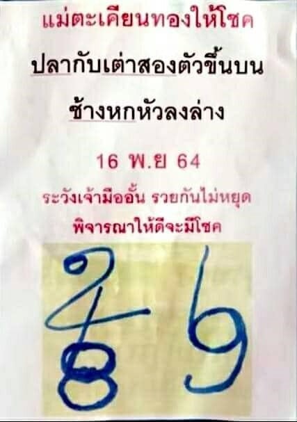 เลขเด็ดหวยเขียน 16/11/64 สำหรับแฟนหวยทั่วประเทศ รวมข่าวหวยเด็ด