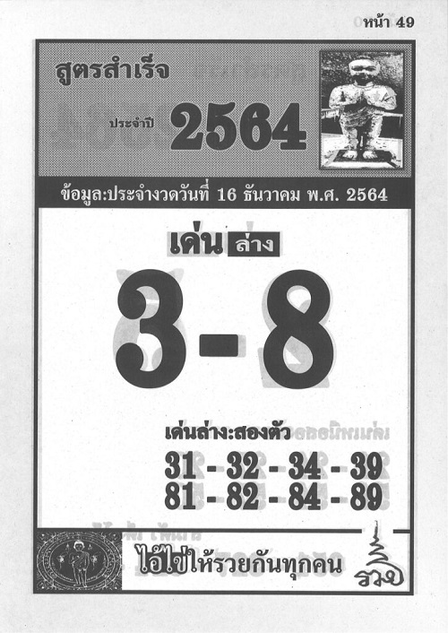 เลขพี่ไข่ วัดเจดีย์ 16/12/64 เลขดังแม่นๆห้ามพลาด