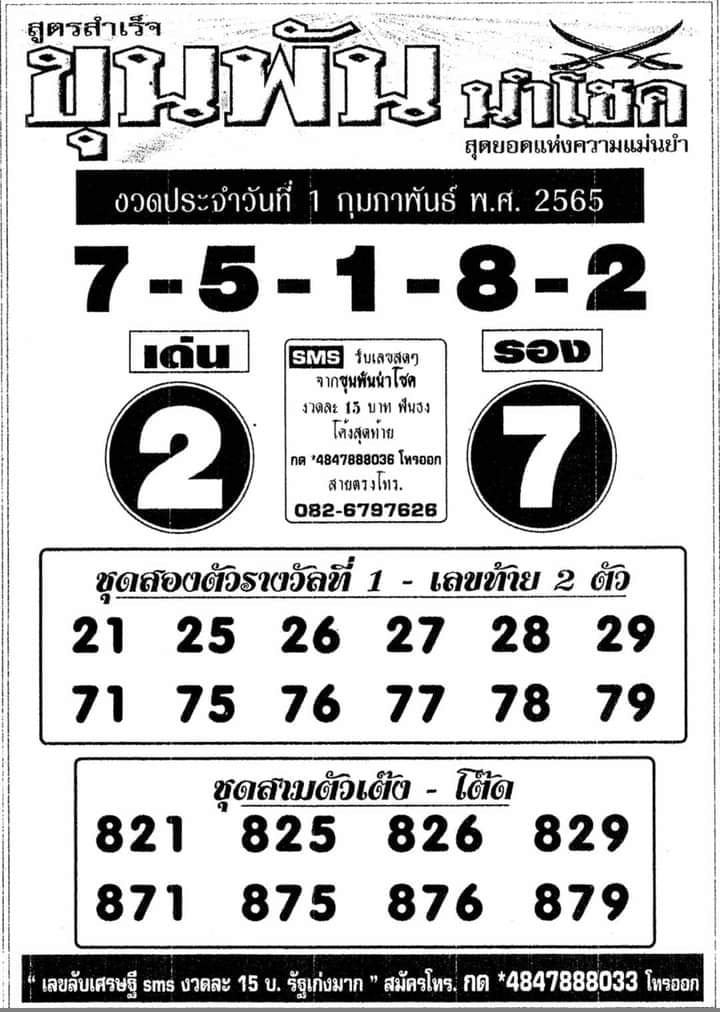 รวมเลขเด็ดหวยซองเด่นๆ แม่นๆ งวด 01/02/65