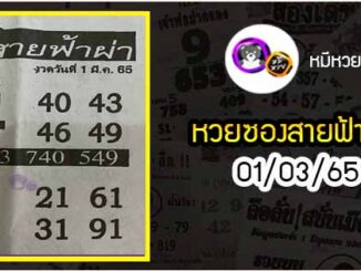 หวยซอง สายฟ้าผ่า 01/03/65