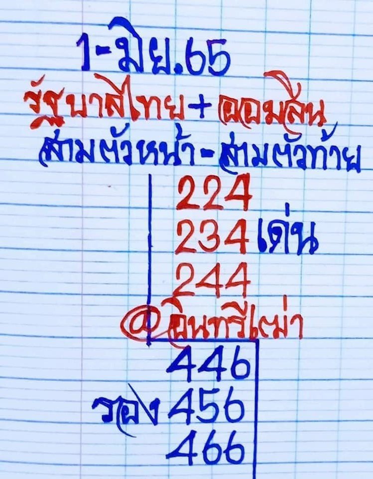 เลขหวยเขียน เลขดังเลขเด็ดโดนใจที่ตามหา งวด 01/06/65