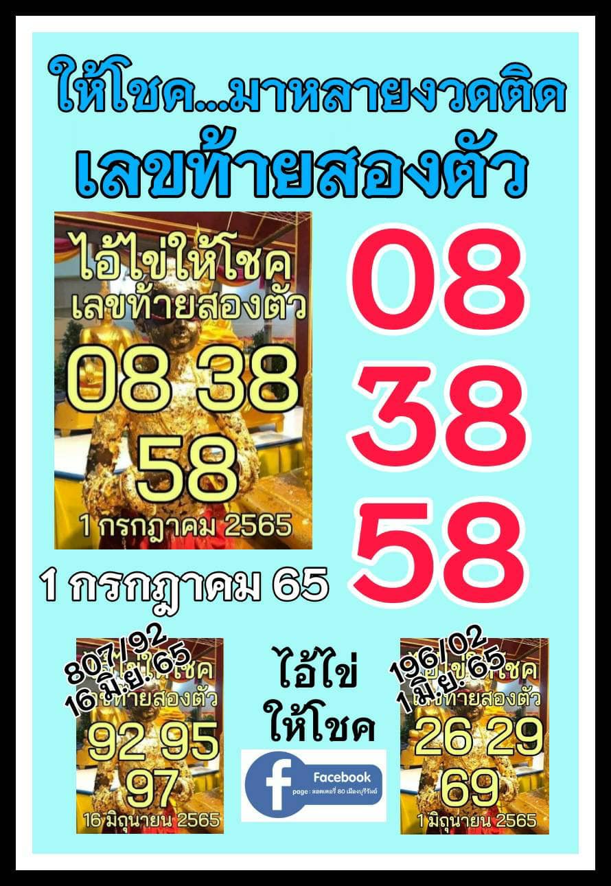 เลขพี่ไข่ วัดเจดีย์ 01/07/65 เลขดังแม่นๆห้ามพลาด