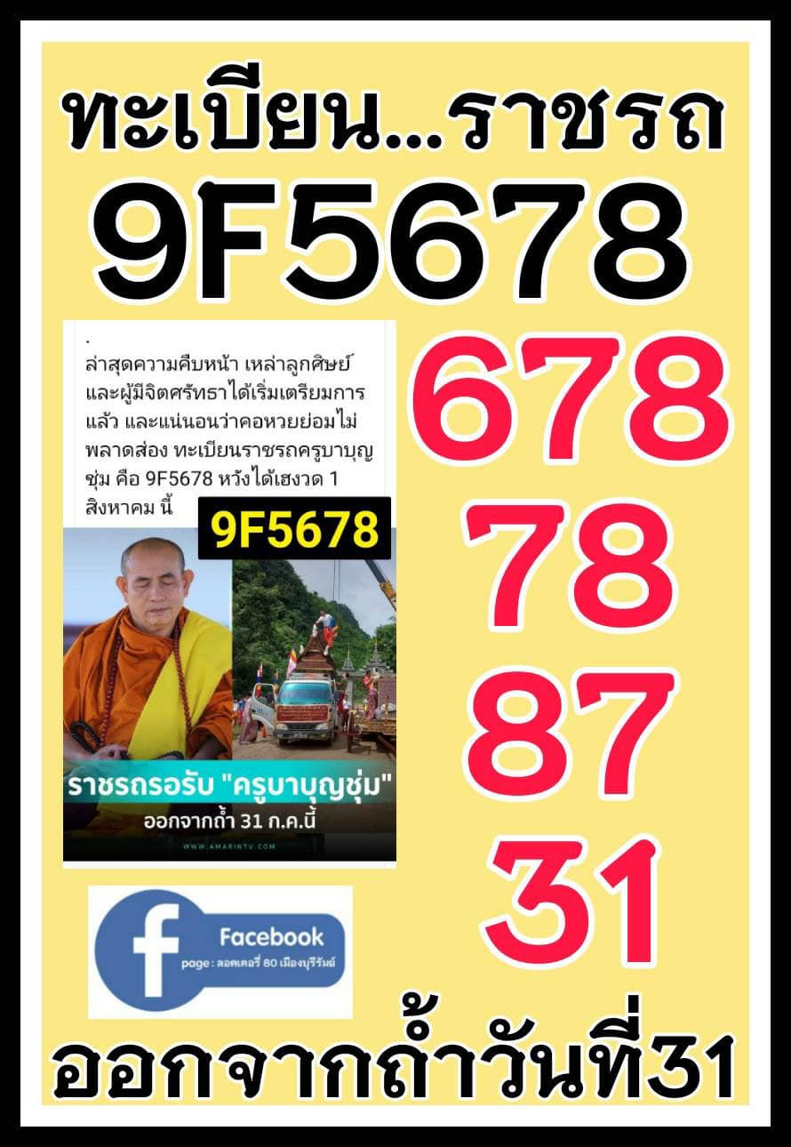 ส่องเลขเด็ดครูบาบุญชุ่ม หลังออกจากออกจากถ้ำ หลังปิดวาจา 3 ปี 3 เดือน 3 วัน งวด 01/08/65