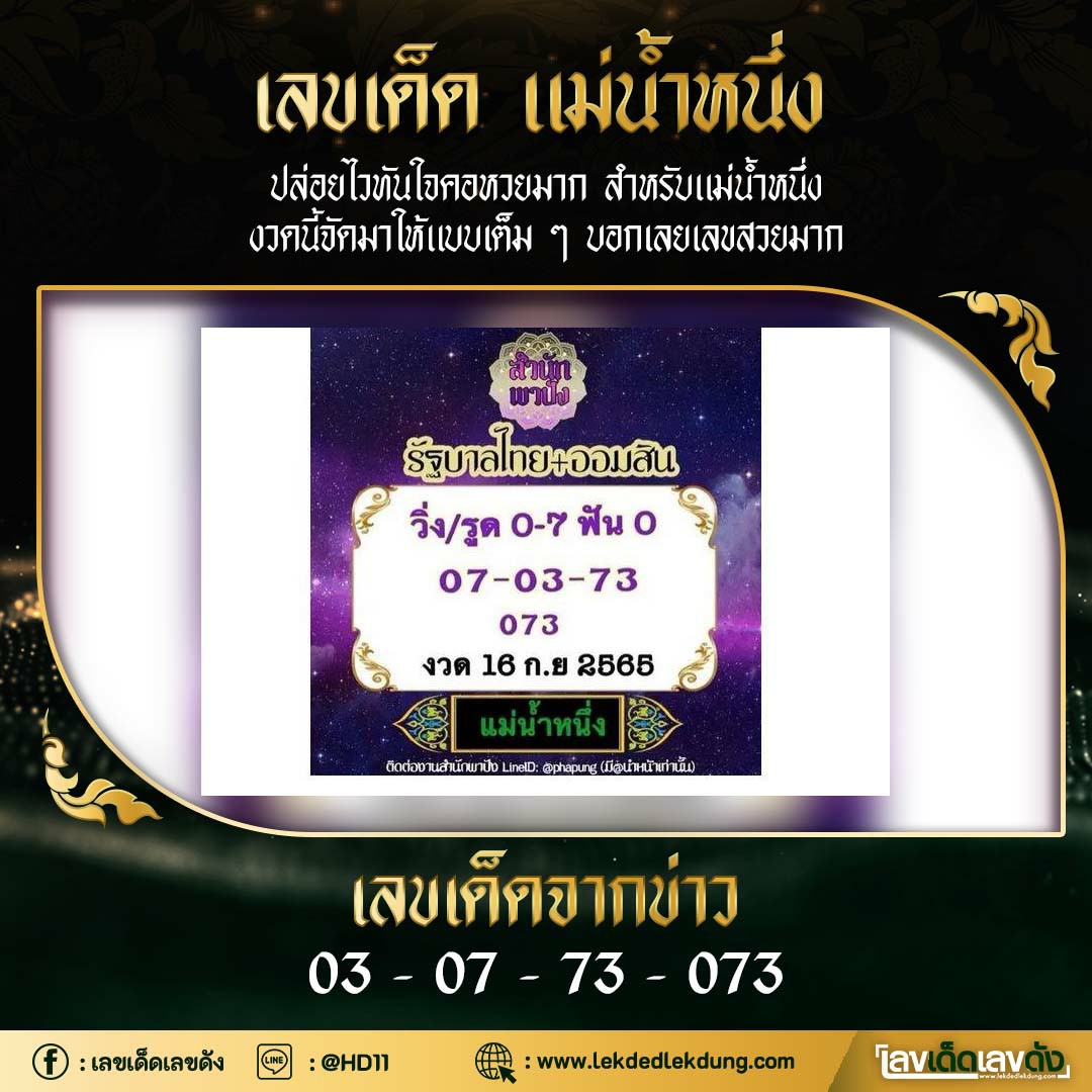 เลขเด็ดแม่น้ำหนึ่ง ออกรถป้ายแดงพร้อมใบ้เลขเด็ดแม่นเด้อ งวด 16/09/65