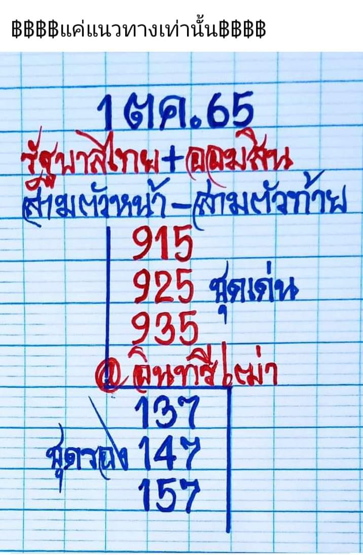 เลขหวยเขียน เลขเด็ดร้อนๆ คอหวยตามหาทุกงวด 01/10/65