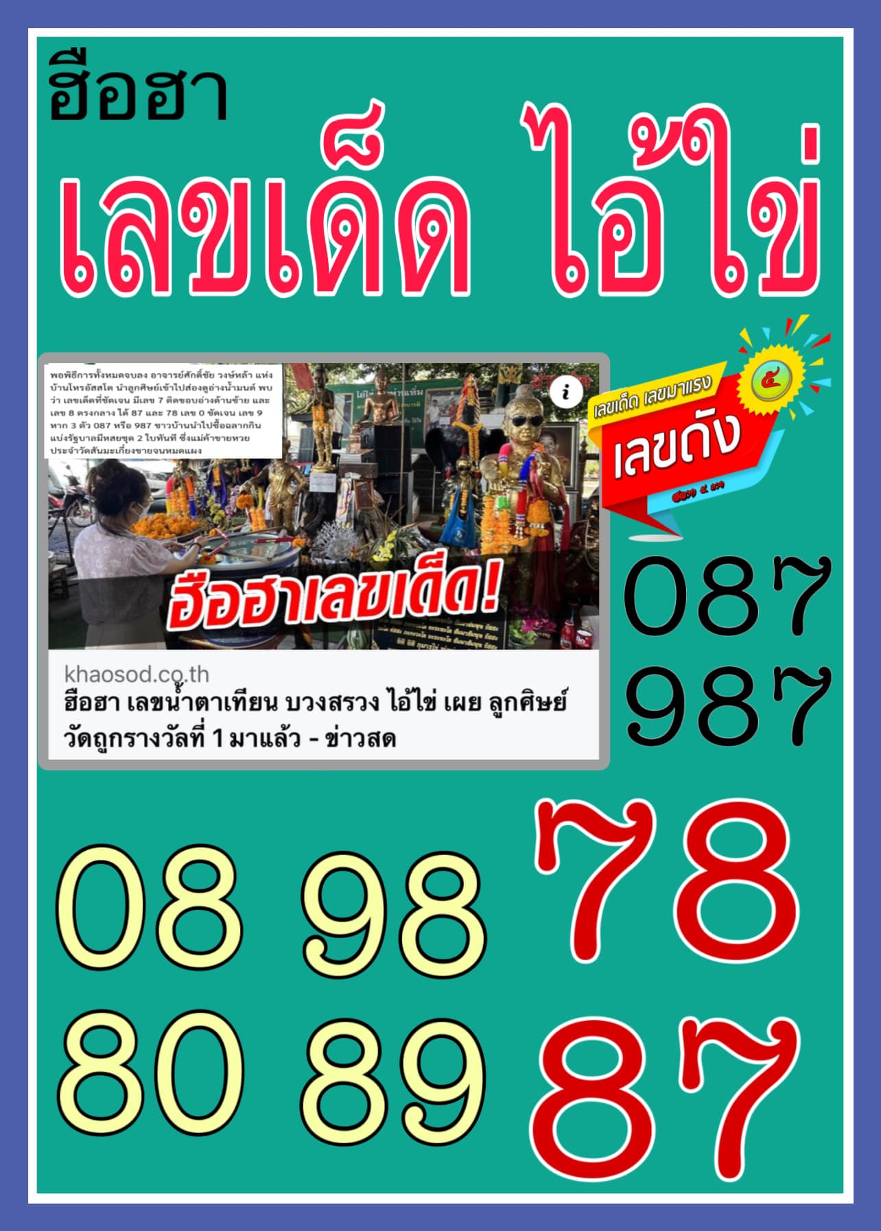 รวมเลขพี่ไข่ วัดเจดีย์ 01/10/65 เลขดังแม่นๆห้ามพลาด