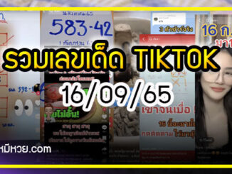 รวมเลขเด็ด TIKTOK ยอดวิวเยอะ 16/09/65  งวดนี้มาส่องต่อ