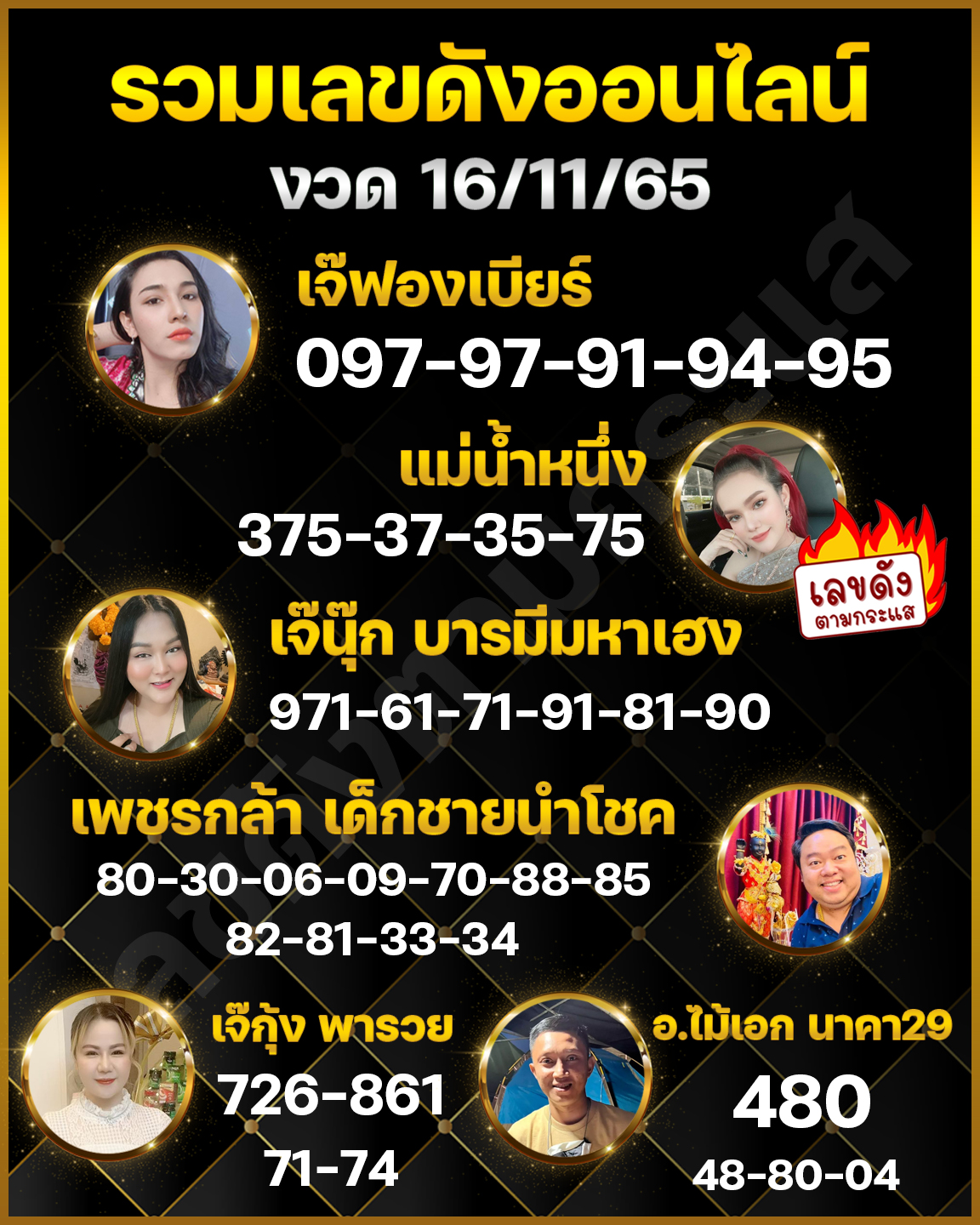 รวมทุกสำนัก 10 เลขดังคนแห่ซื้อเยอะ 16/11/65 เลขห้ามพลาดเด้อสู