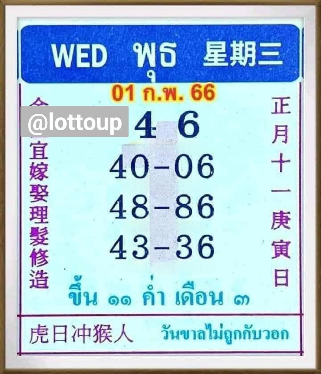 รวมเลขหวยปฎิทิน งวดที่แล้วแม่นแป๊ะปังจริง 01/02/66 