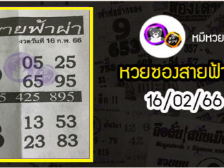 หวยซอง สายฟ้าผ่า 16/02/66