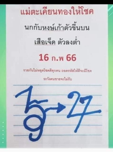 เลขเด็ดหวยเขียนมือ คอหวยตามหาทุกงวด 16/02/66