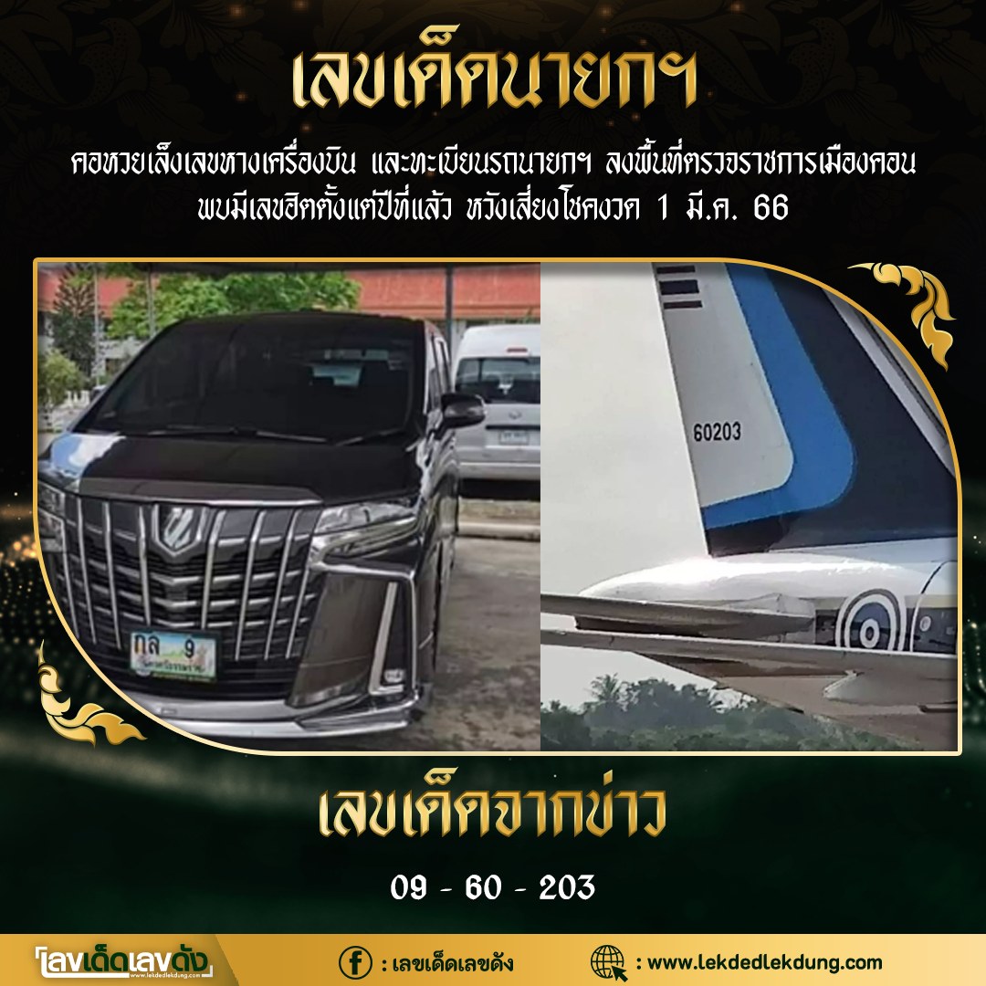 เลขเด็ดลุงตู่- คนดังรัฐบาล งวด 01/03/66