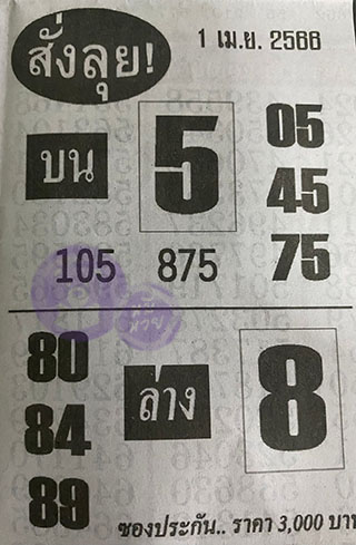 หวยซองสั่งลุย 01/04/66, หวยซองสั่งลุย 01-04-2566, หวยซองสั่งลุย 01 เม.ย. 2566, หวยซอง, หวยซองสั่งลุย, เลขเด็ดงวดนี้, เลขเด็ด, หวยเด็ด