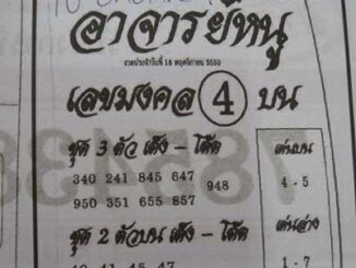 เลขเด็ดอาจารย์หนู16/11/2559