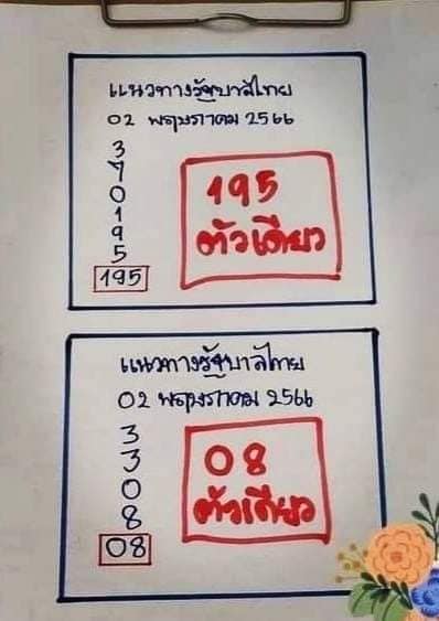 เลขเด็ดหวยเขียนมือ คอหวยตามหาทุกงวด 02/05/66