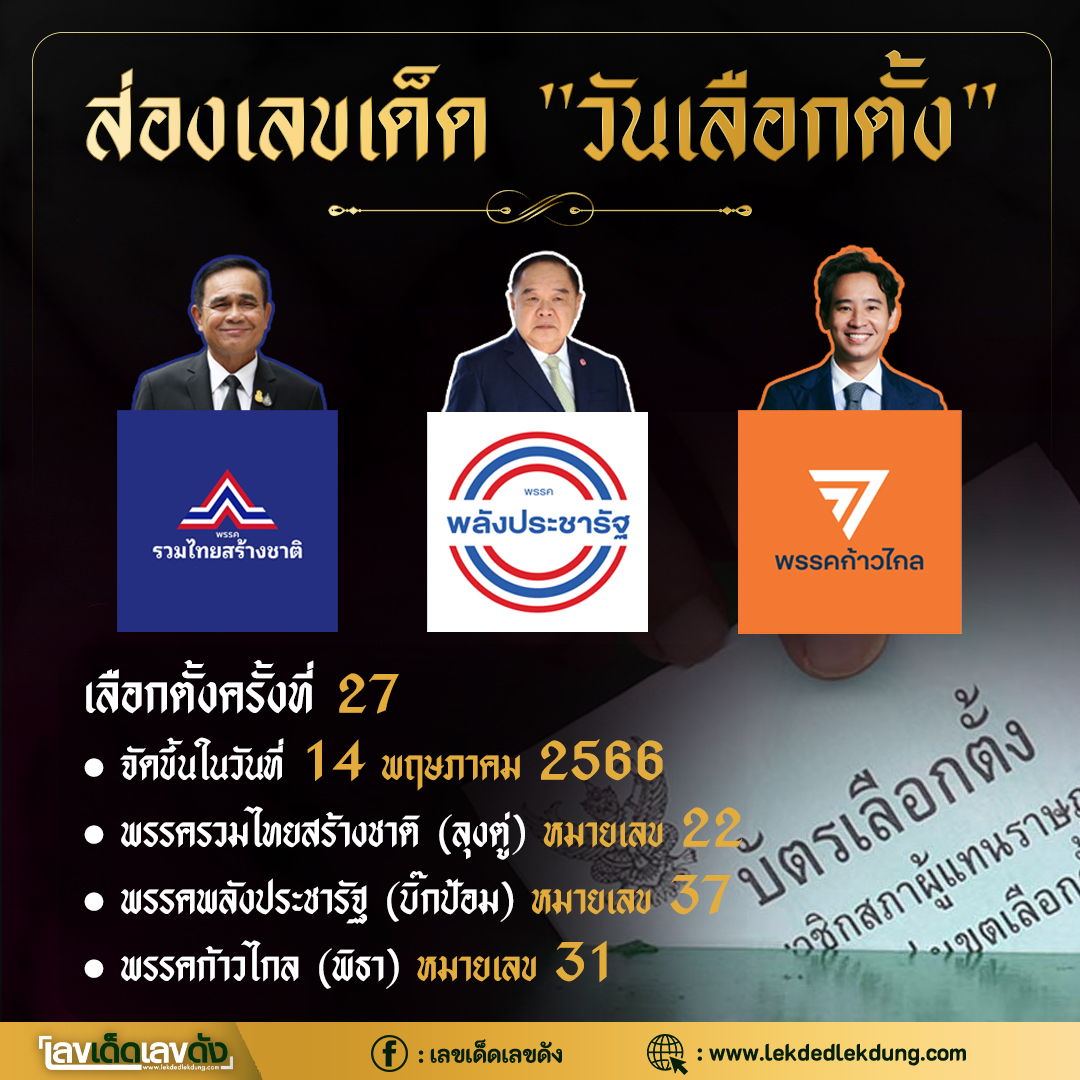 เลขเด็ดเลือกตั้ง 2566 รัฐบาลจัดเลข งวด 02/05/66